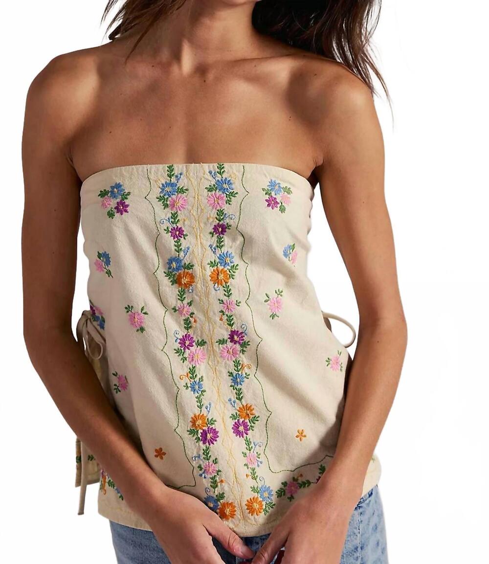 NEW FREE PEOPLE doily days tube top in cream combo